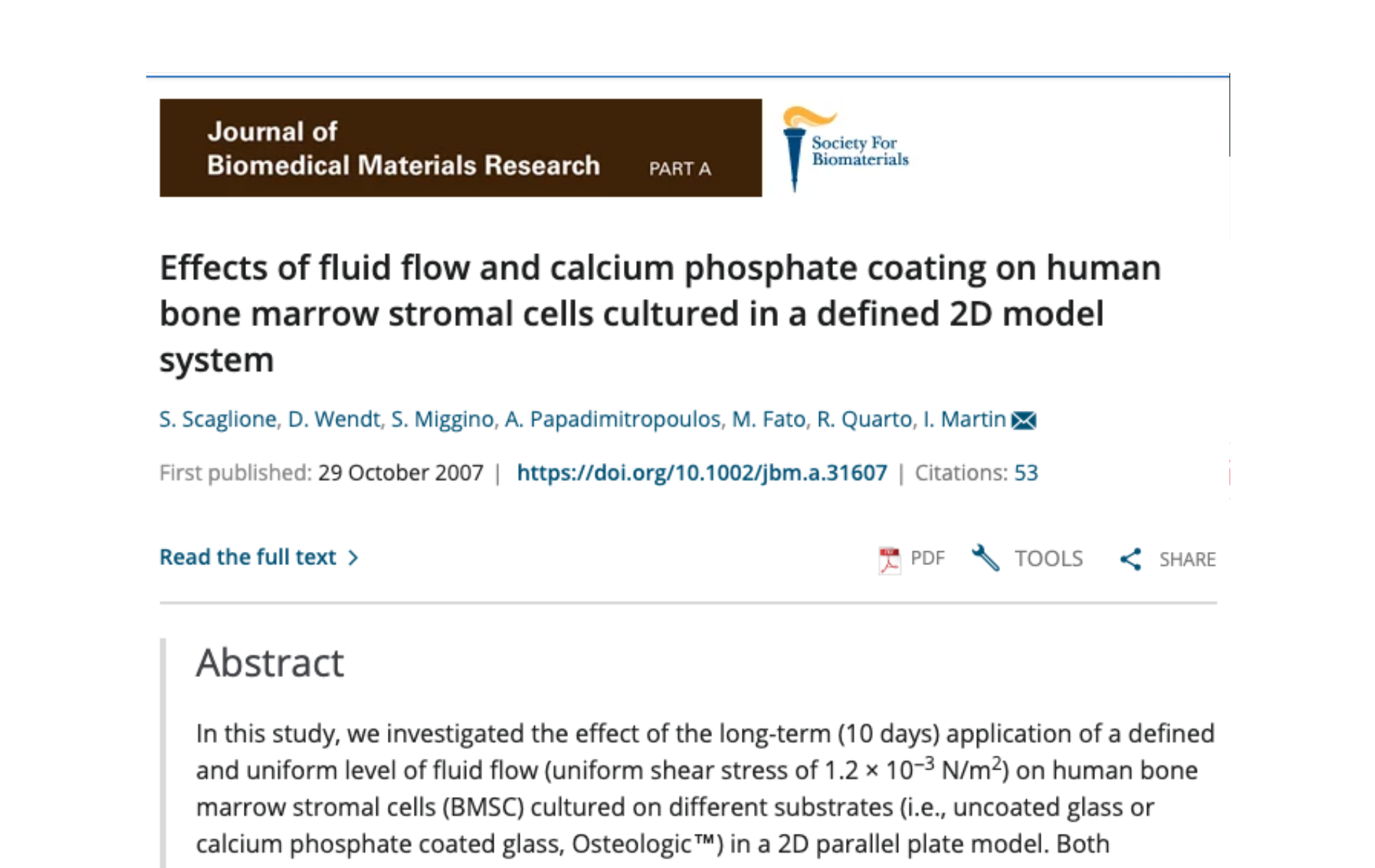 Effects of fluid flow and calcium phosphate coating on human bone marrow