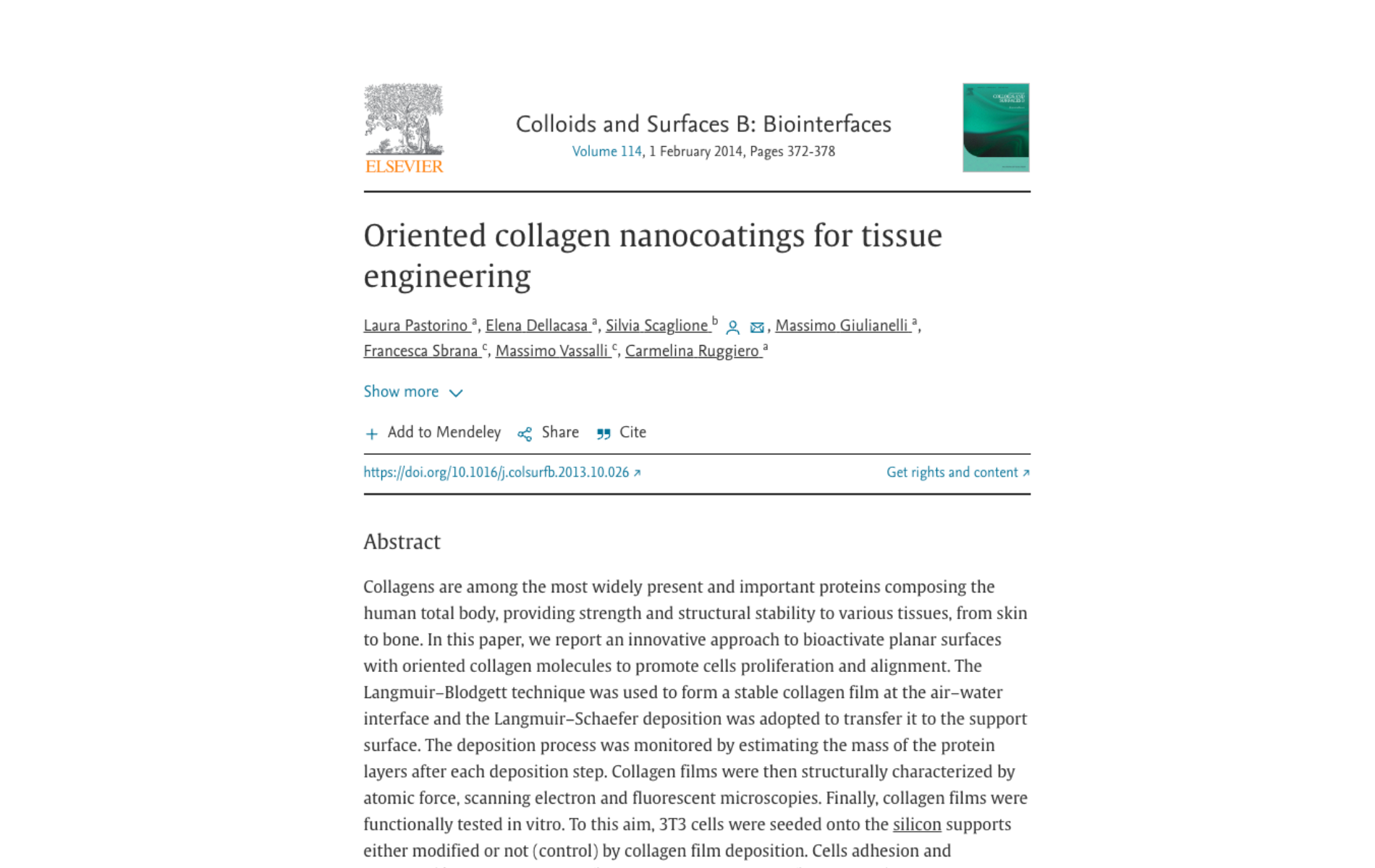 collagen nanocoatings