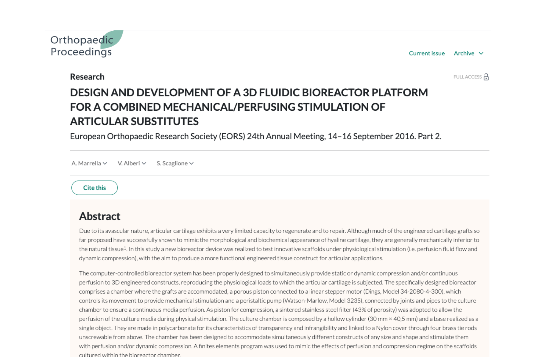 development of a 3d fluidic bioreactor