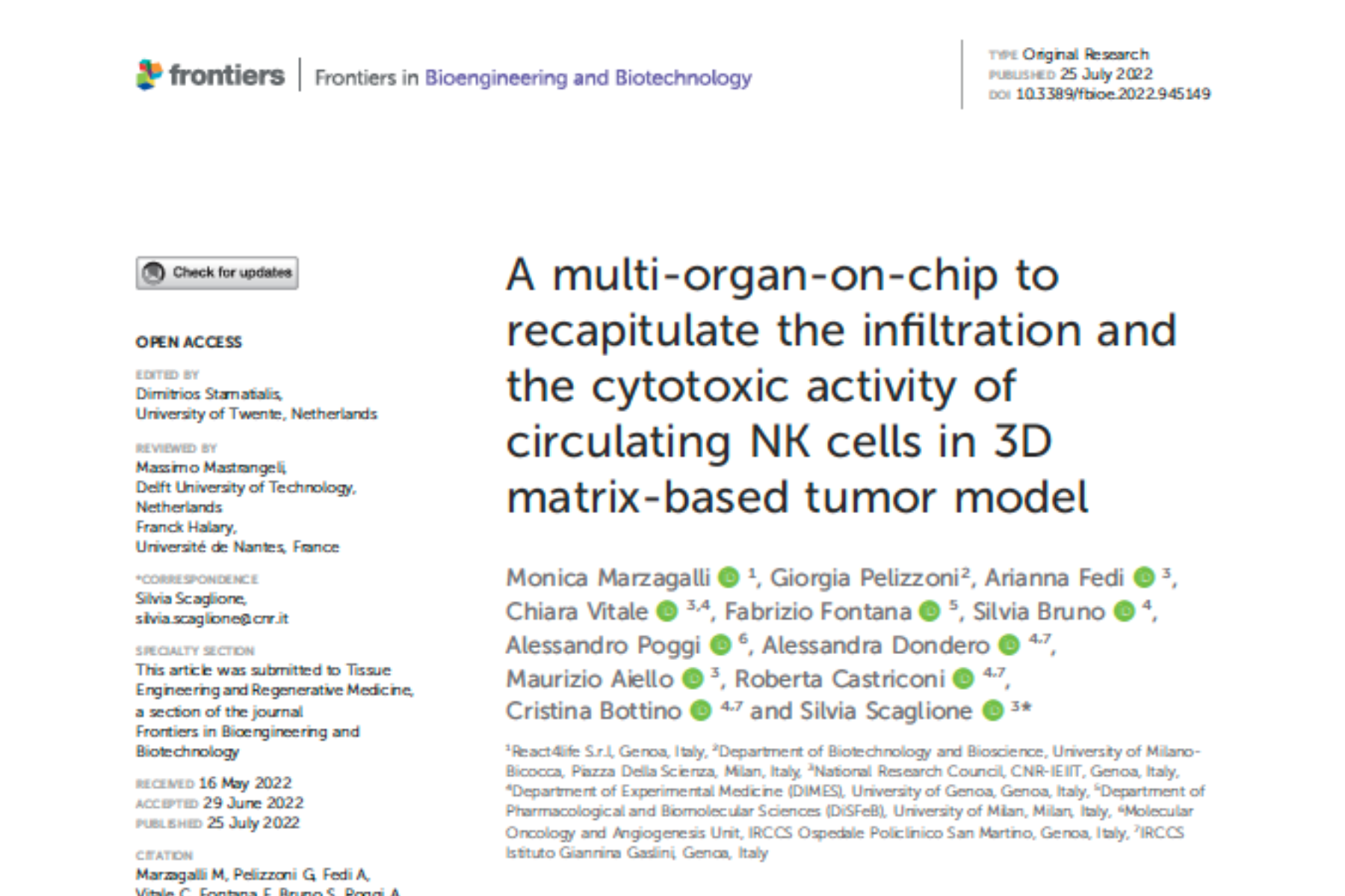 Multiorgan on chip